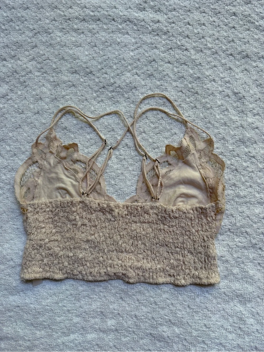 Free People Lace Bandeau Bralette in Taupe